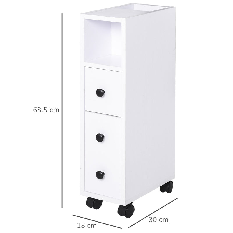 kleankin Particle Board Compact Bathroom Drawers White