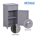 kleankin Bathroom Cabinet with Drawer and Shelf, Toilet Vanity Cabinet for Toilet Paper, Towels or Shampoo, Grey Wash Room Door Cupboard Beside Storage