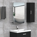 kleankin On-Wall Mounted Bathroom Storage Cabinet with Sliding Mirror Door 3 Shelves Stainless Steel Frame