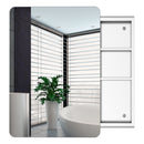 kleankin On-Wall Mounted Bathroom Storage Cabinet with Sliding Mirror Door 3 Shelves Stainless Steel Frame