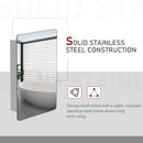 kleankin On-Wall Mounted Bathroom Storage Cabinet with Sliding Mirror Door 3 Shelves Stainless Steel Frame