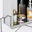 kleankin On-Wall Mounted Bathroom Storage Cabinet with Sliding Mirror Door 3 Shelves Stainless Steel Frame