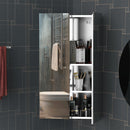 kleankin Stainless Steel Wall Mounted Corner Bathroom Mirror Cabinet