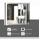 kleankin Bathroom Mirror Cabinet Wall Mounted Storage Cupboard with Double Door and Shelf, Stainless Steel, Silver Shelves