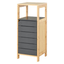 Bamboo 4-Tier Narrow Bathroom Cabinet Grey