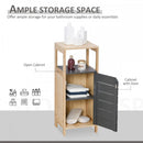 Bamboo 4-Tier Narrow Bathroom Cabinet Grey