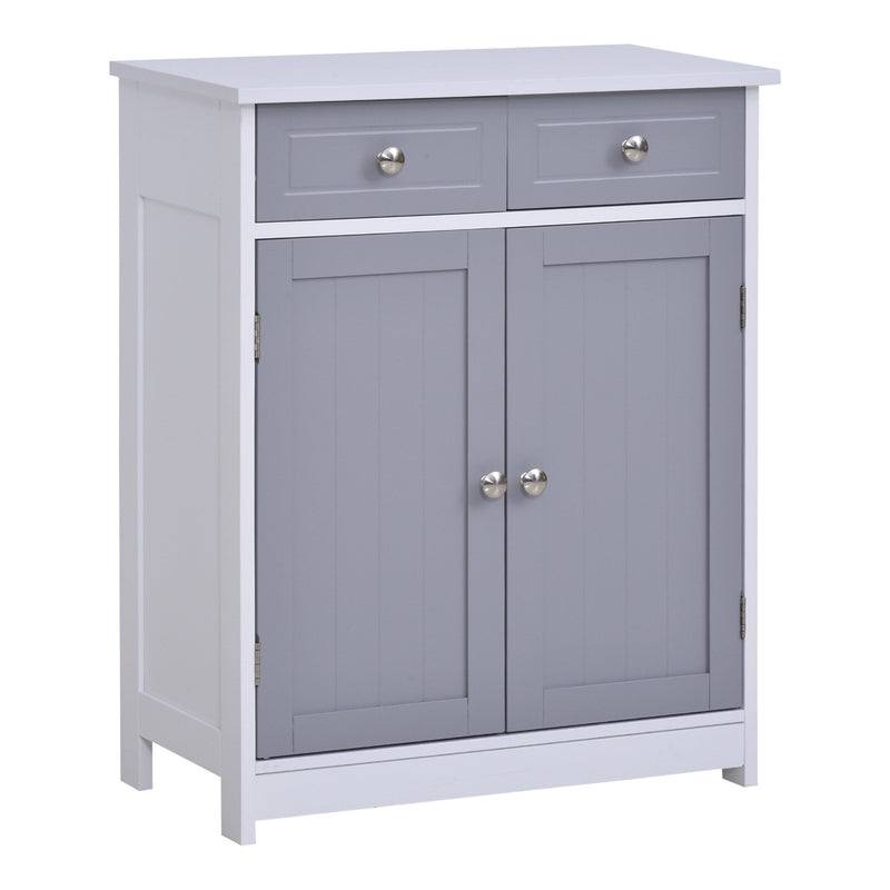 kleankin MDF 2-Drawer Bathroom Cabinet Bathroom Freestanding Cabinet Grey