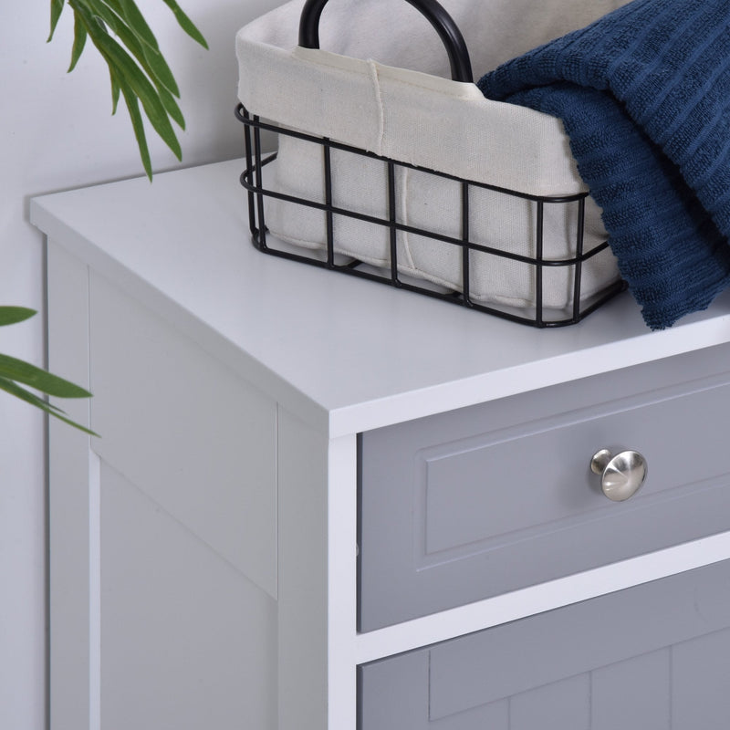 kleankin MDF 2-Drawer Bathroom Cabinet Bathroom Freestanding Cabinet Grey