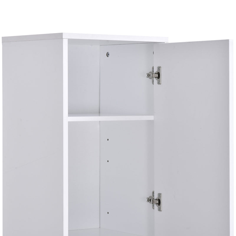 Particle Board Tall Slimline Shelf Cabinet w/ Drawer White