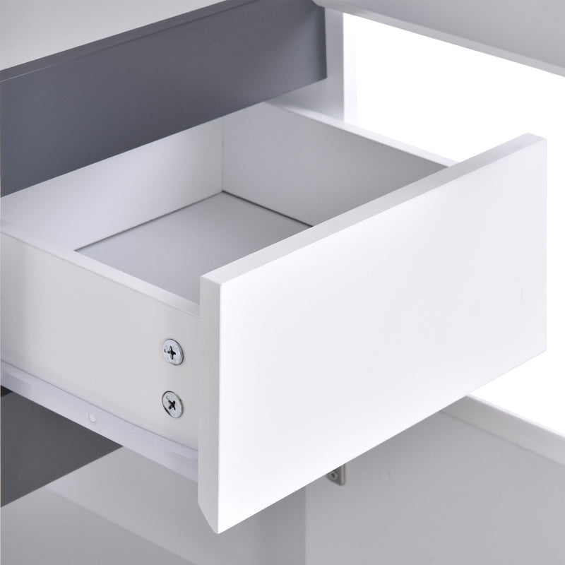Particle Board Tall Slimline Shelf Cabinet w/ Drawer White
