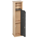 Bamboo Freestanding Tall Toilet Paper Cabinet Grey/Oak