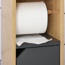 Bamboo Freestanding Tall Toilet Paper Cabinet Grey/Oak