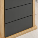 Bamboo Freestanding Tall Toilet Paper Cabinet Grey/Oak