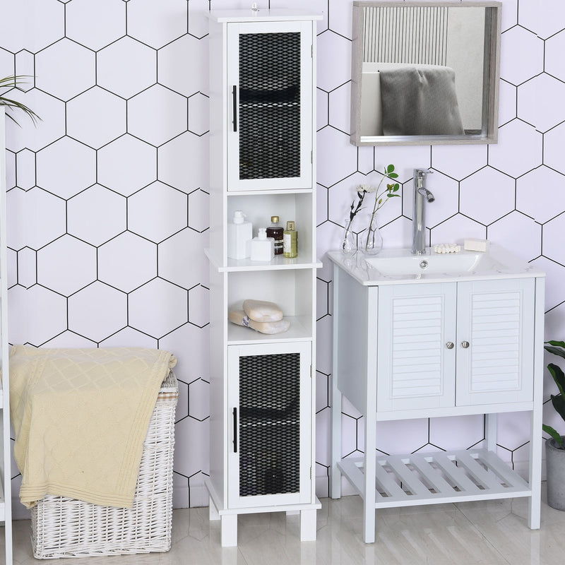 HOMCOM Bathroom Cabinet White/Black