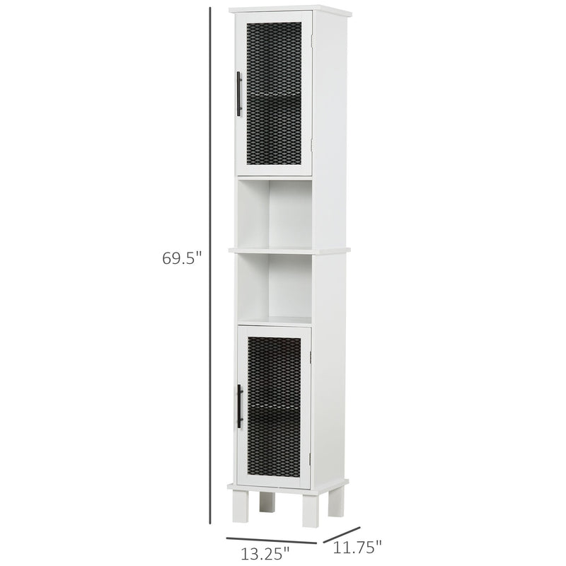 HOMCOM Bathroom Cabinet White/Black