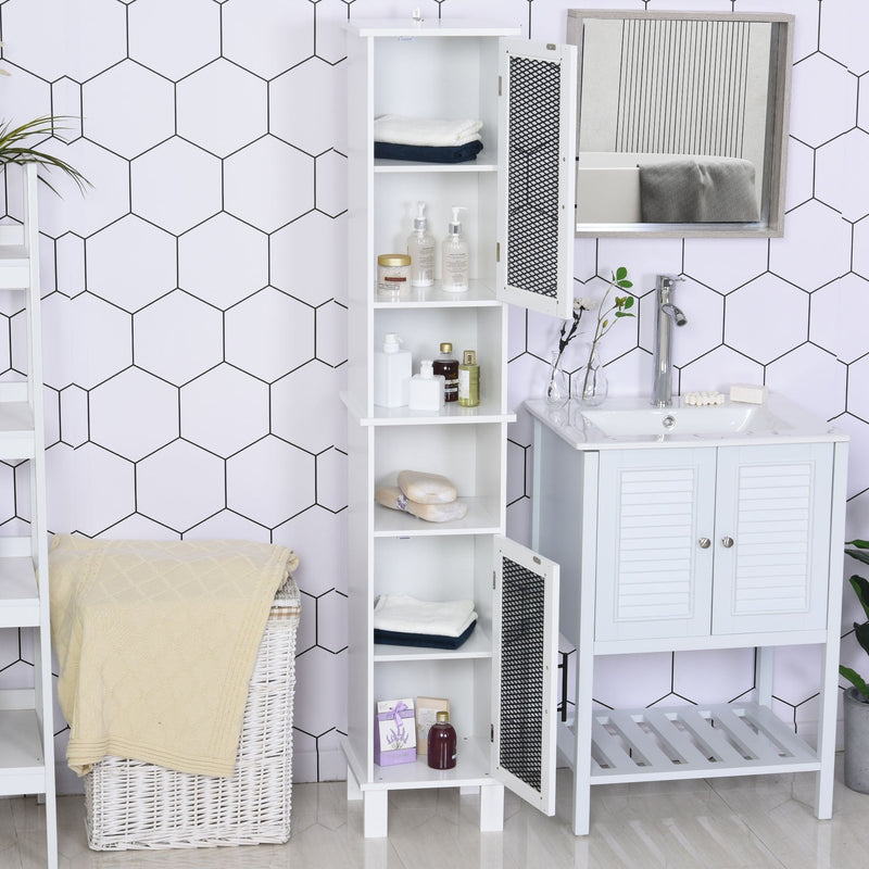 HOMCOM Bathroom Cabinet White/Black