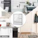 kleankin Wall Mount Mirror Cabinet Bathroom Storage with Open Shelves Adjustable Shelf Single Door Mounted Glass Cupboard