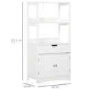 kleankin Bathroom Floor Cabinet, Free Standing Kitchen Cupboard with Shelves, Drawer and Doors, Storage Organizer for Living Room, White Sideboard