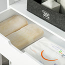 kleankin Bathroom Floor Cabinet, Free Standing Kitchen Cupboard with Shelves, Drawer and Doors, Storage Organizer for Living Room, White Sideboard