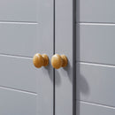 Kleankin Bathroom Under Sink Cabinet, Bathroom Vanity Unit, Pedestal Under Sink Design, Storage Cupboard With Adjustable Shelf, Grey Double Door