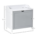 kleankin Bathroom Laundry Cabinet Bin Free Standing Towel Storage Chest with Raised back and Shaker Style Door Box Shoes Stool Hamper Basket
