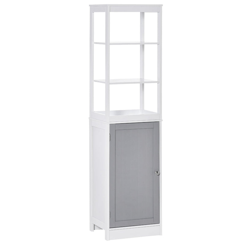 kleankin Tall Bathroom Cabinet Free Standing Slimline Cupboard Tallboy Unit Storage Organiser for Bathroom, Living Room, Kitchen Tower w/