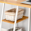 Home Office Computer Desk with 3-Tier Storage Shelves Study Writing Table Workstation for Small Space Natural w/