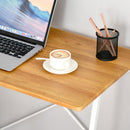 Home Office Computer Desk with 3-Tier Storage Shelves Study Writing Table Workstation for Small Space Natural w/