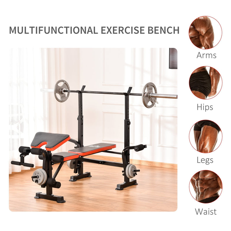 Steel Multi-Function Adjustable Weight Training Bench Gym Fitness Lifting Bench Workout Station