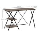 Computer Desk with Shelves, Wood Grain Writing Desk with 2-Tier Storage Shelves Home Office Desk Study Table Work Desk Corner Desk, Brown