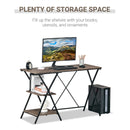 Computer Desk with Shelves, Wood Grain Writing Desk with 2-Tier Storage Shelves Home Office Desk Study Table Work Desk Corner Desk, Brown