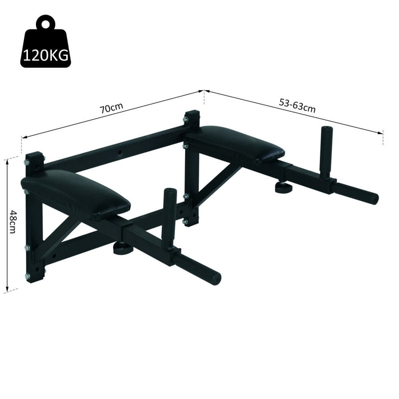 Wall Mounted Dip Station Rack-Black