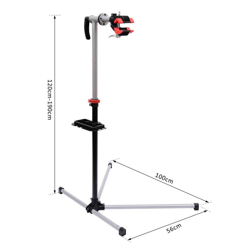 HOMCOM Adjustable Bicycle Repair Stand Tool Display Silvery Grey