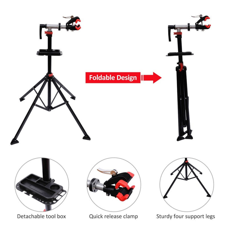 HOMCOM Adjustable Bicycle Repair Stand - Black