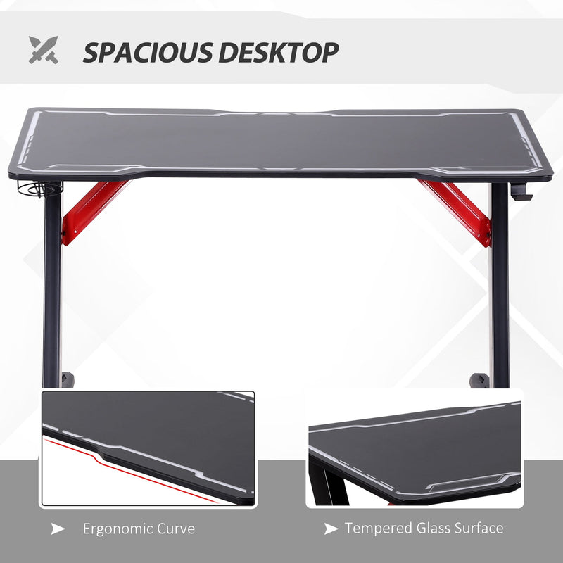 HOMCOM Gaming & Computer Desk - Black & Red