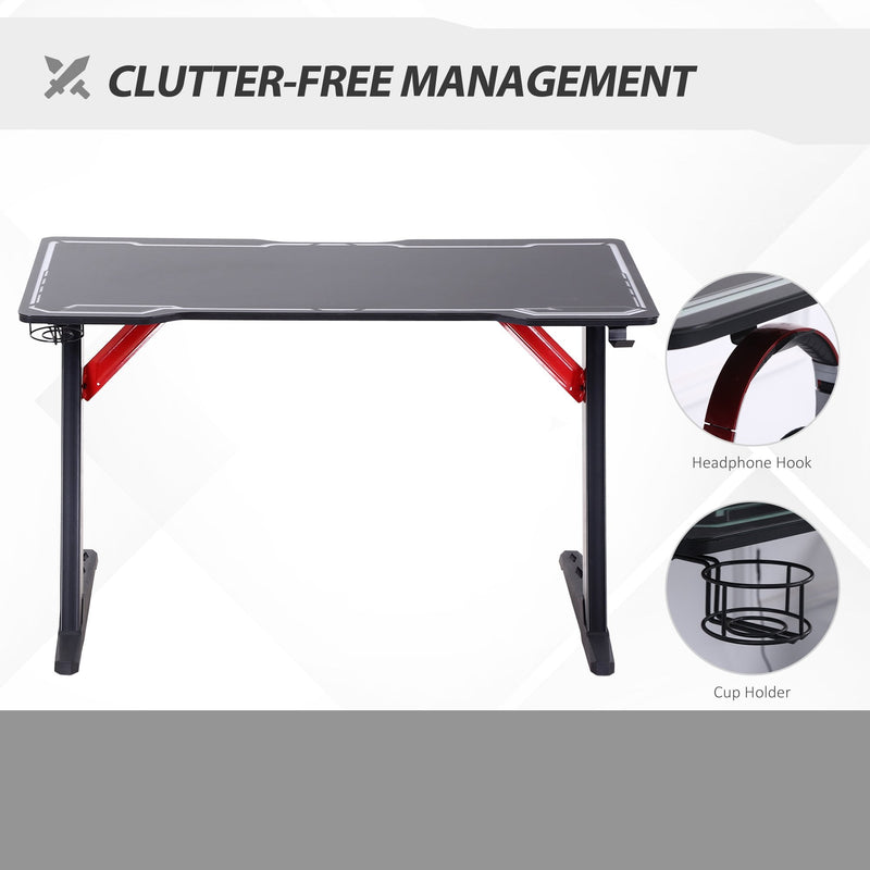 HOMCOM Gaming & Computer Desk - Black & Red