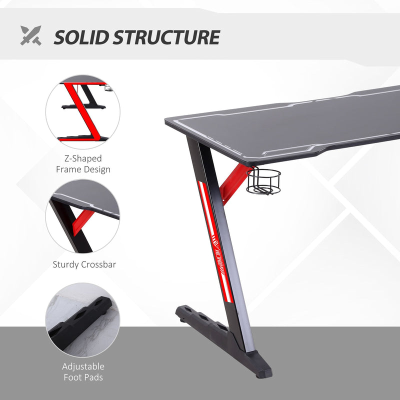 HOMCOM Gaming & Computer Desk - Black & Red
