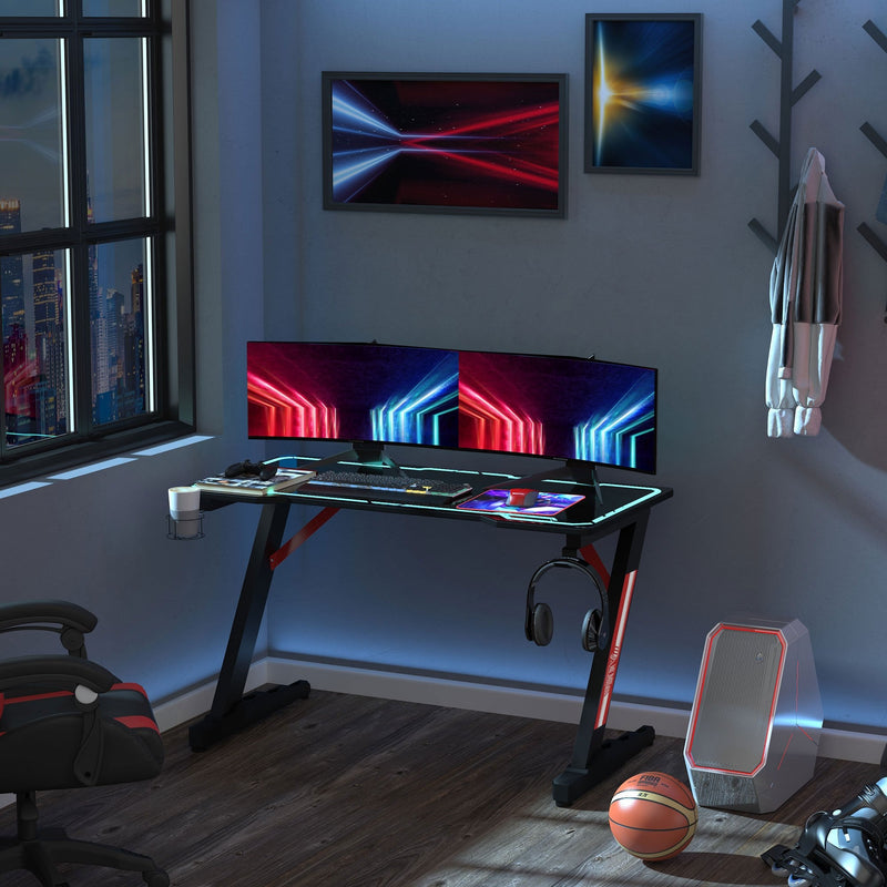 HOMCOM Gaming & Computer Desk - Black & Red