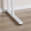 Computer Desk, Home Office Desk, Writing Table, 120x60x75cm Laptop Workstation with 2 Cable Management Holes, C Shaped Metal Legs for Adults and Kids, White Table Leg