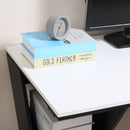 Computer Desk, Home Office Desk, Writing Table, 120x60x75.5cm Laptop Workstation with 6 Open Shelves for Adults and Kids, White and Black Storage