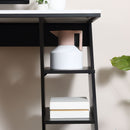 Computer Desk, Home Office Desk, Writing Table, 120x60x75.5cm Laptop Workstation with 6 Open Shelves for Adults and Kids, White and Black Storage
