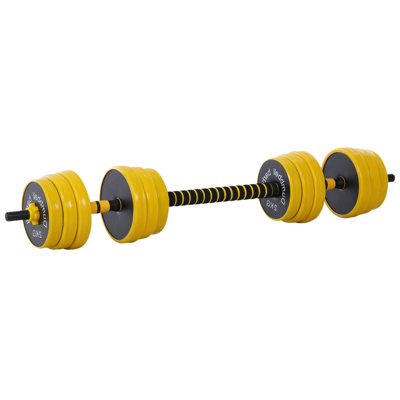 30kg Dumbbell & Barbell  Adjustable Set Plate Bar Clamp Rod Home Gym Sports Area Exercise Ergonomic Fitness in