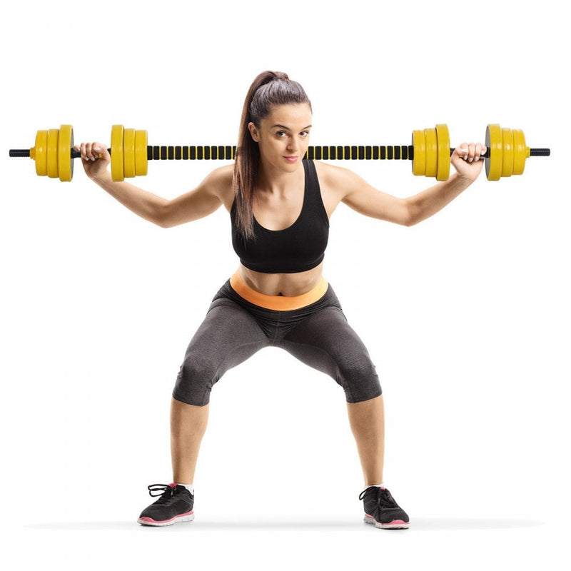 30kg Dumbbell & Barbell  Adjustable Set Plate Bar Clamp Rod Home Gym Sports Area Exercise Ergonomic Fitness in