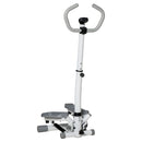 Adjustable Twist Stepper Aerobic Ab Exercise Fitness Workout Machine W/ Elastic Bands, LCD Screen, Height Adjust Handlebars For Home Gym