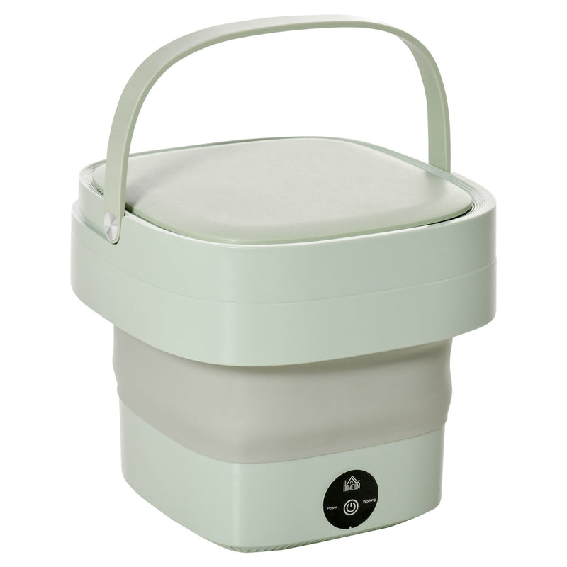 HOMCOM Portable Washing Machine Foldable Mini Laundry Machine with Handle for Socks Underwear Green Automatic Panties