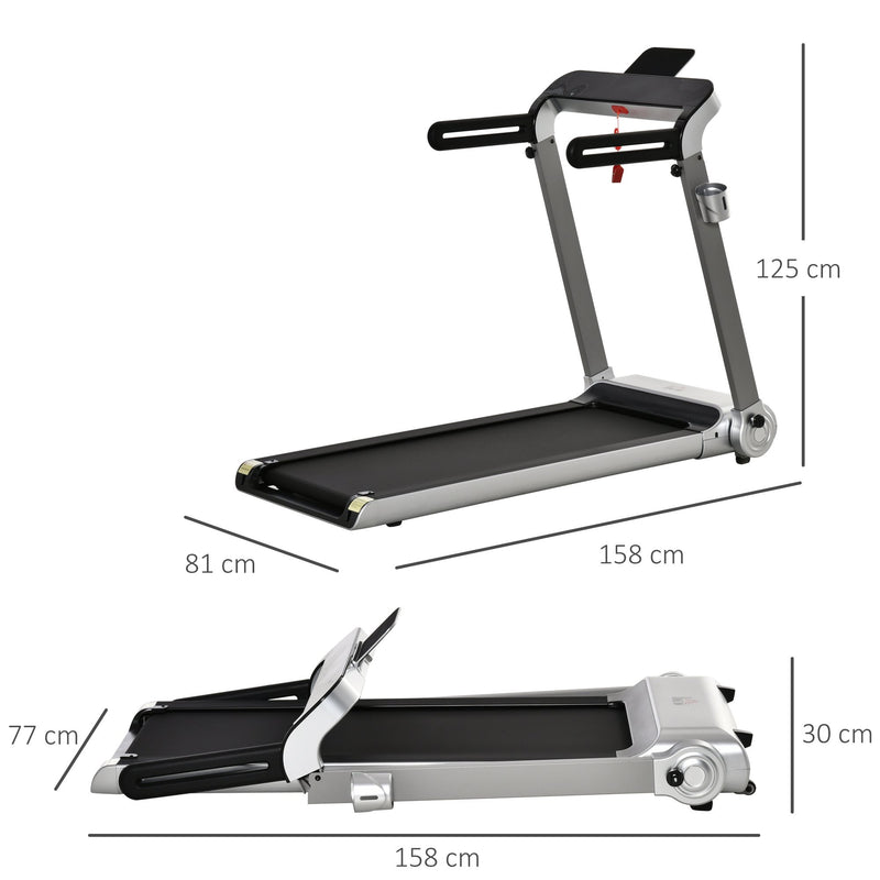 HOMCOM Folding Treadmill Electric Motorised 46cm Mat Running Machine w/ LED Display, USB Port