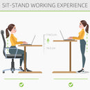 Vinsetto Electric Height Adjustable Standing Desk, 120-ácm x 60-ácm Memory Preset Stand Up Workstation for Home, Office, Black Sit Table Office