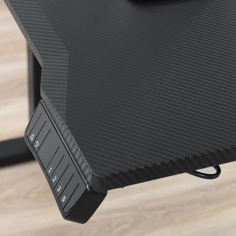 Vinsetto Electric Height Adjustable Standing Desk, 120-ácm x 60-ácm Memory Preset Stand Up Workstation for Home, Office, Black Sit Table Office