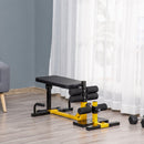 Three-In-One Squat Machine w/ Adjustable Padded Bench, Squats, Push Up, Sit Up for HOME, Office, Gym Fitness Equipment Yellow Bench