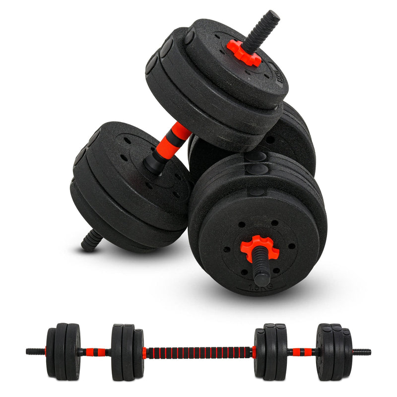 25kg 2 IN 1 Adjustable Dumbbells Weight Set, Dumbbell Hand Weight Barbell for Body Fitness, Lifting Training for Home, Office, Gym, Black Set Fitness